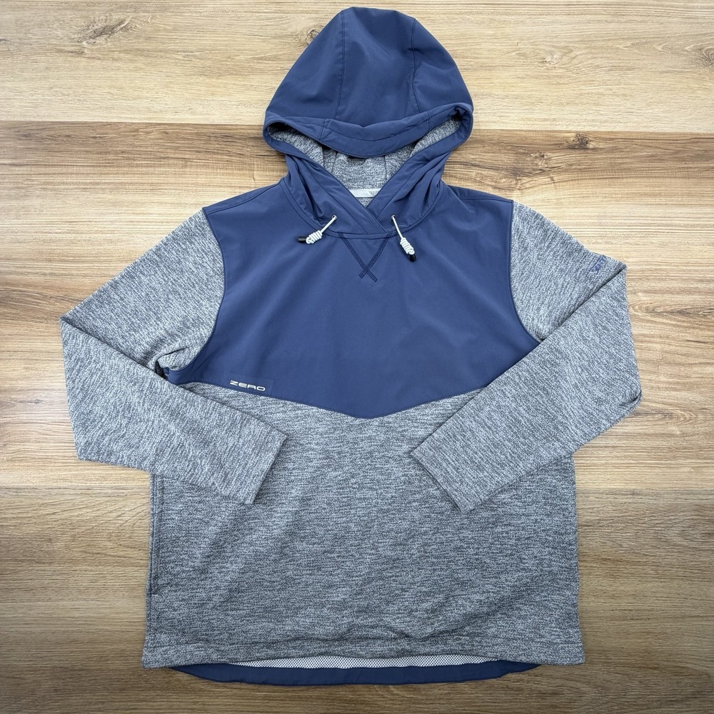 Zero Restriction Hoodie Mens Large Gray Navy Tyson Performance Golf Sweatshirt